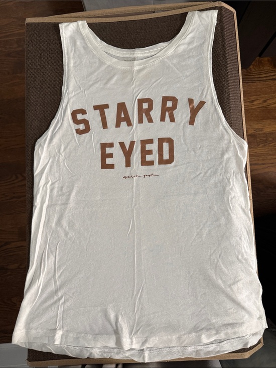 Spiritual Gangster Tops - Spiritual Gangster White Starry Eyed Muscle Tank XS